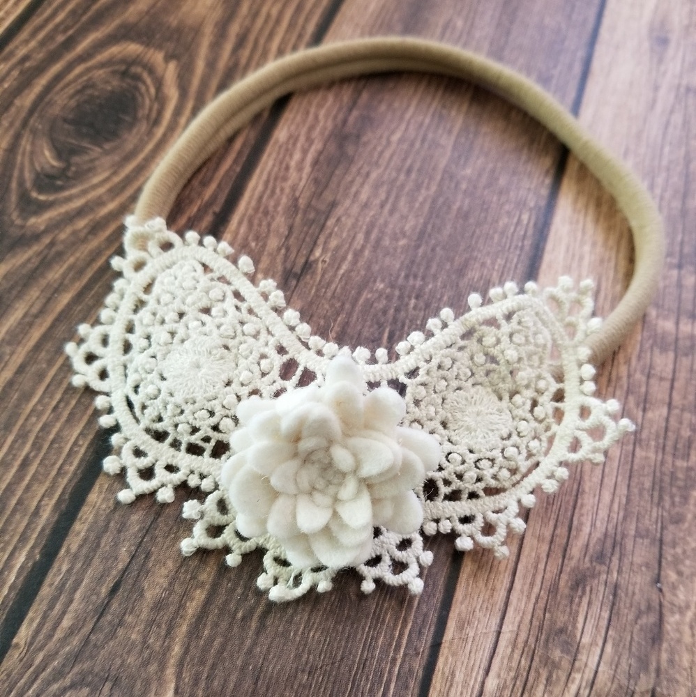 Crochet and Felt Flower Headband